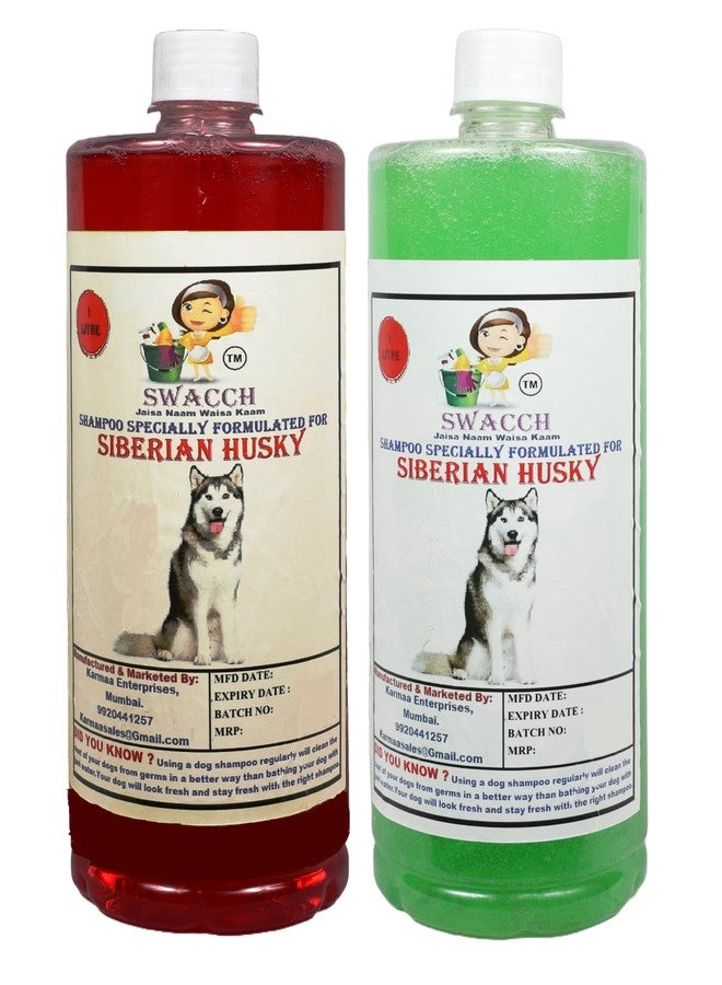 Swacch Shampoo Specially Formulated for Siberian Husky (1 Litre) (Combo Pack of 2) Jasmine & Neem Alovera - Image 1